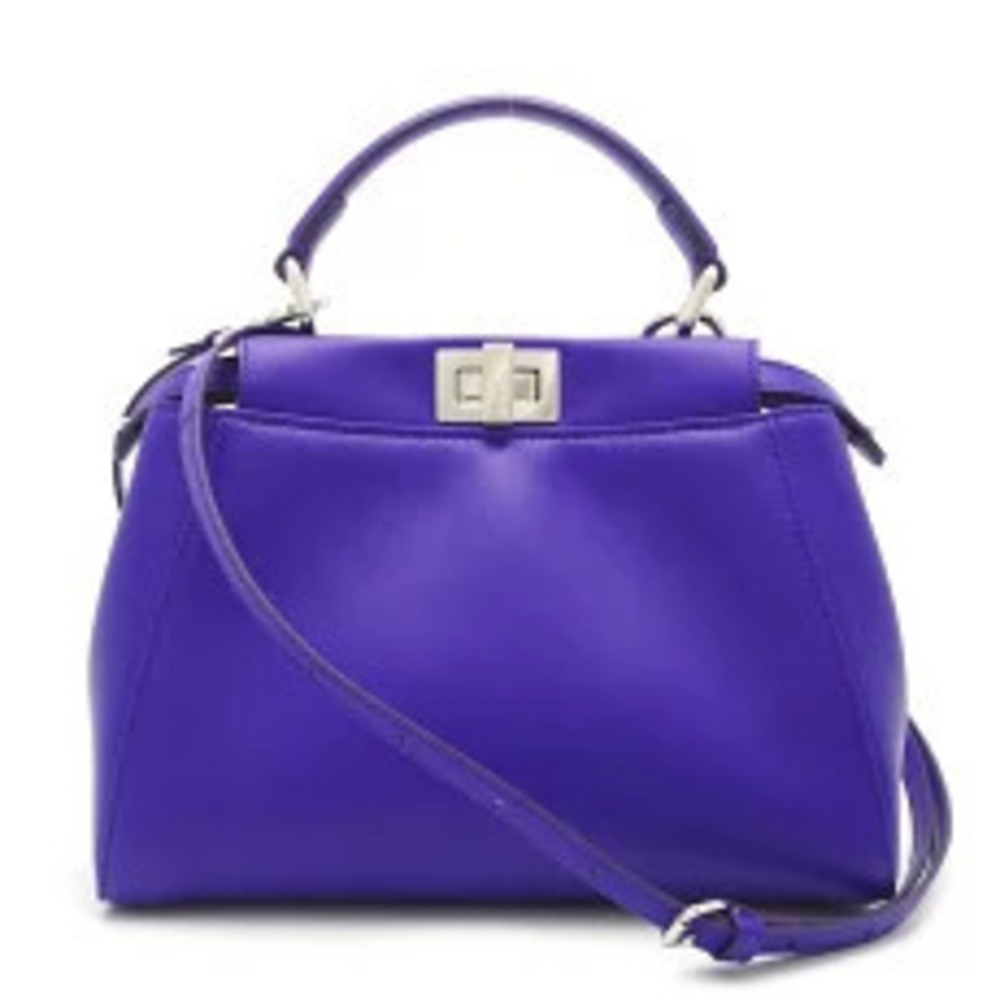 Fendi Peekaboo Hand Shoulder Bag Nappa Leather Purple